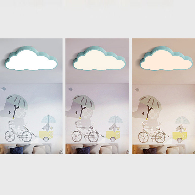 Zeitgenössische skandinavische Macaron Cartoon Eisen PVC Wolken Shade LED Deckenleuchte für das Wohnzimmer
