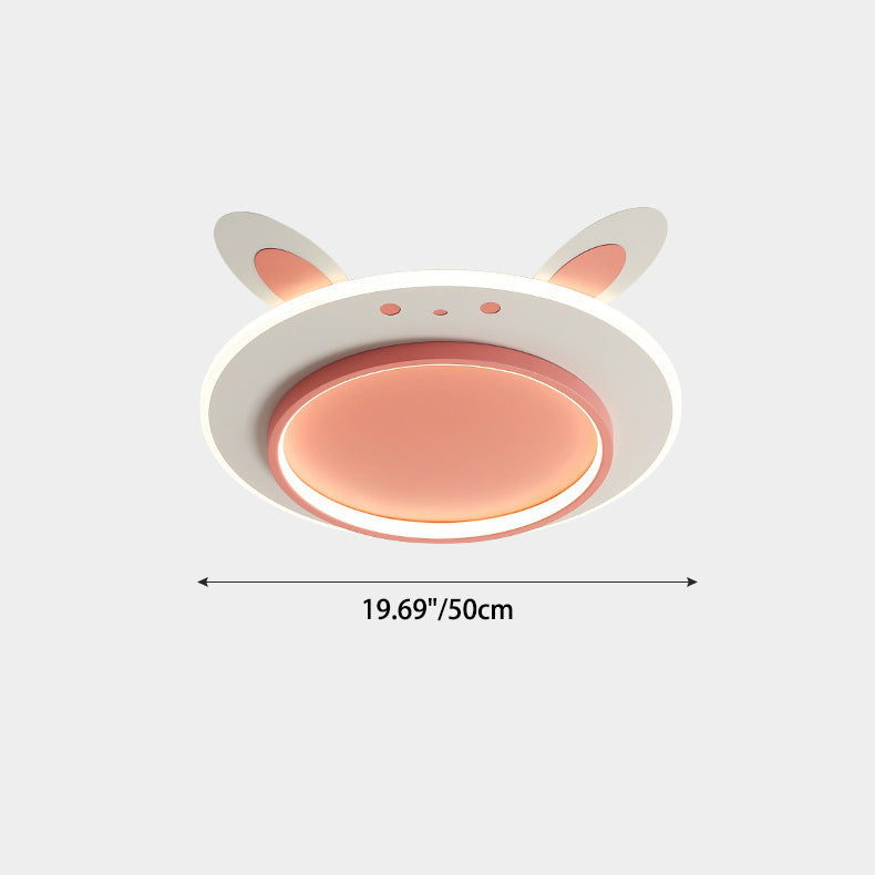 Moderne Einfachheit Kinder Eisen Acryl Kaninchen Runde LED Deckenleuchte Für Schlafzimmer