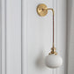 Frendorf | BrassGlow Japanische Retro Wandleuchte | Minimalistisches Design | Zylinder Oval | Messing & Lucite | 1-flammig