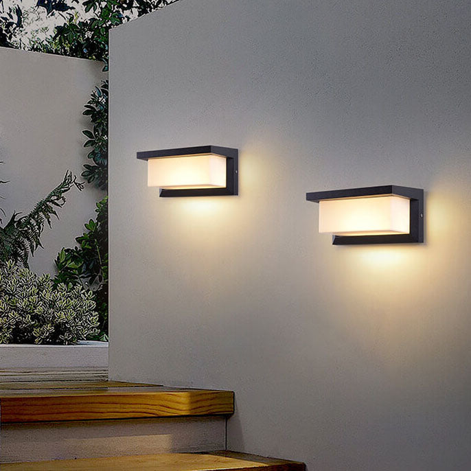 Modern Minimalist Solar Rechteck PC LED Außen Wandleuchte Lampe Für Außenpatio