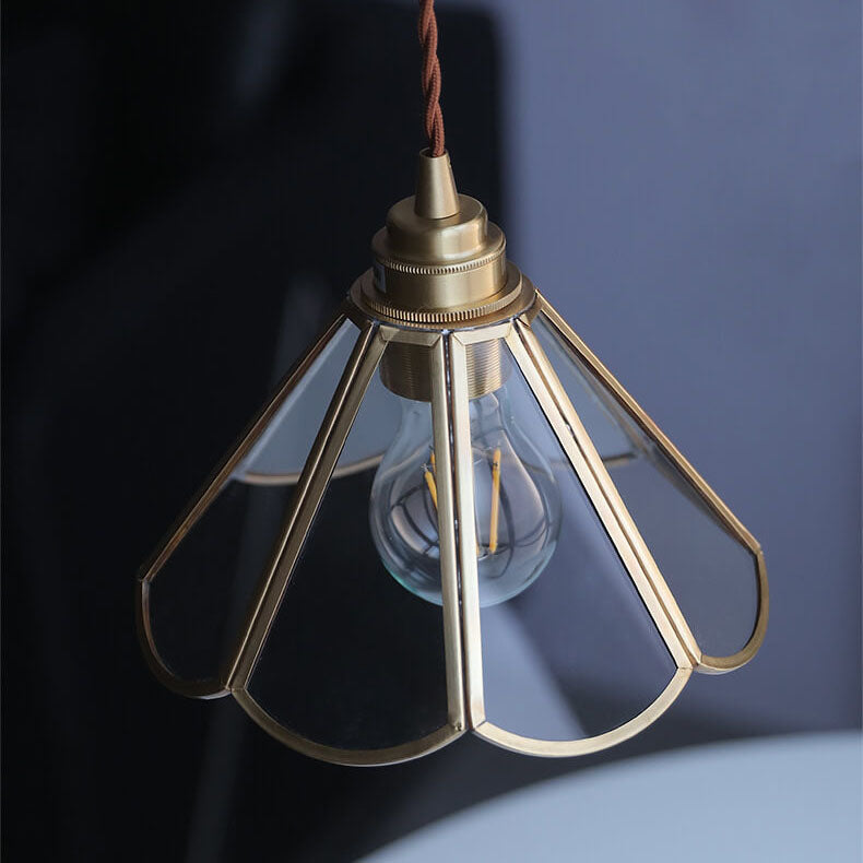 Frendorf | Geometra Vintage Pendelleuchte | Japanisches Design | Kupfer & Glas | Elegante Hängeleuchte
