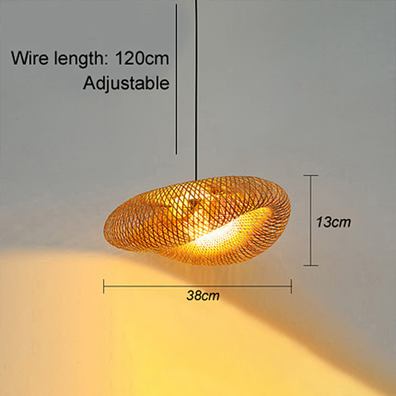 Rattan Gewebtes Bambus -Pendellicht - Led - Licht