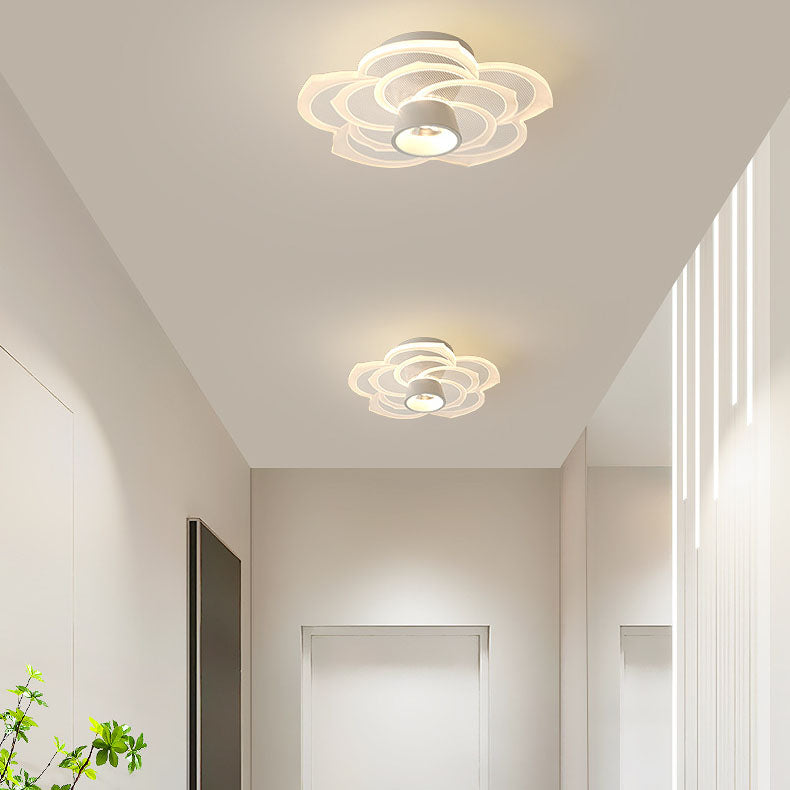 Frendorf | Bloomora Minimalistische LED-Deckenleuchte | Rosendesign | Runde Acryl-Lampe | Stimmungslicht für Wohnzimmer