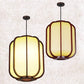 Frendorf | LuxoraChic Modernes Chinesisches Design Pendelleuchte | Faux-Schaffell | Holz-Laterne | LED-Beleuchtung für Zuhause