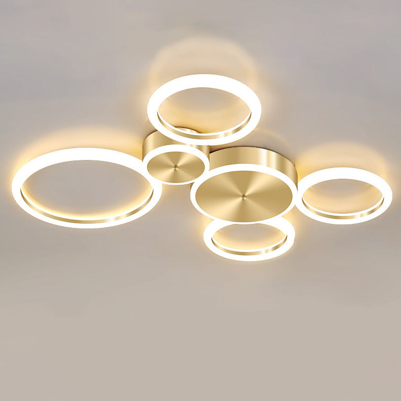 Frendorf | AurumGlow LED Deckenleuchte | Modernes Golden Circle Design | Acryl Flush Mount | Luxus Beleuchtung