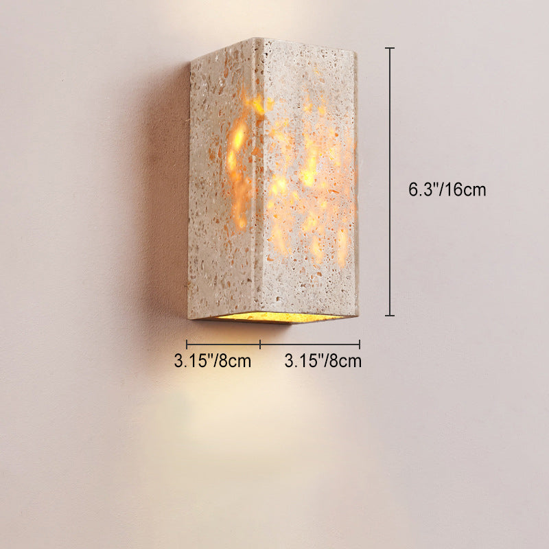 Frendorf | ShinariGlow Travertin LED Wandleuchte | Traditionelles Japanisches Design | Wasserdicht & Stilvoll