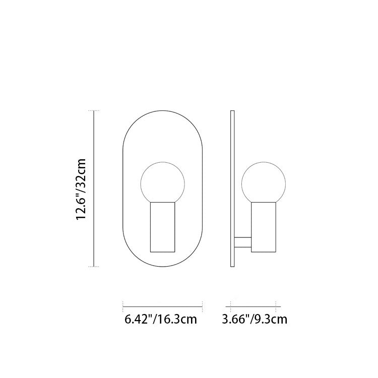 Frendorf | Brassova Wandleuchte | Nordic Design | Messing Oval Ball | 1-flammige Beleuchtung für Schlafzimmer