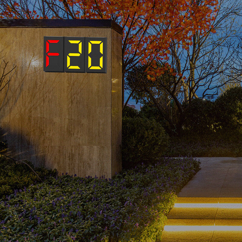 Frendorf | LumenSign Solar LED Wandleuchte | Türschild mit RGB-Beleuchtung | Außenleuchte | Modernes Design
