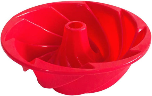 Frendorf | 6 1/2 Zoll Silikonbackformen, Grad Fluted runde Kuchenform, Antihaft-Kuchenform für Brot, Gelatine, Wackelpudding, Backwerkzeuge Kuchendekorationsplatte, Diy Backwerkzeug Rot