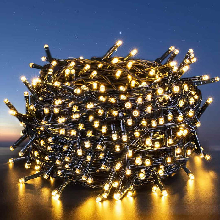 Quntis 40m (132FT) Batterie Lichterkette Aussen IP44 | 300 LEDs, 8 Modi & Timer für Weihnachten