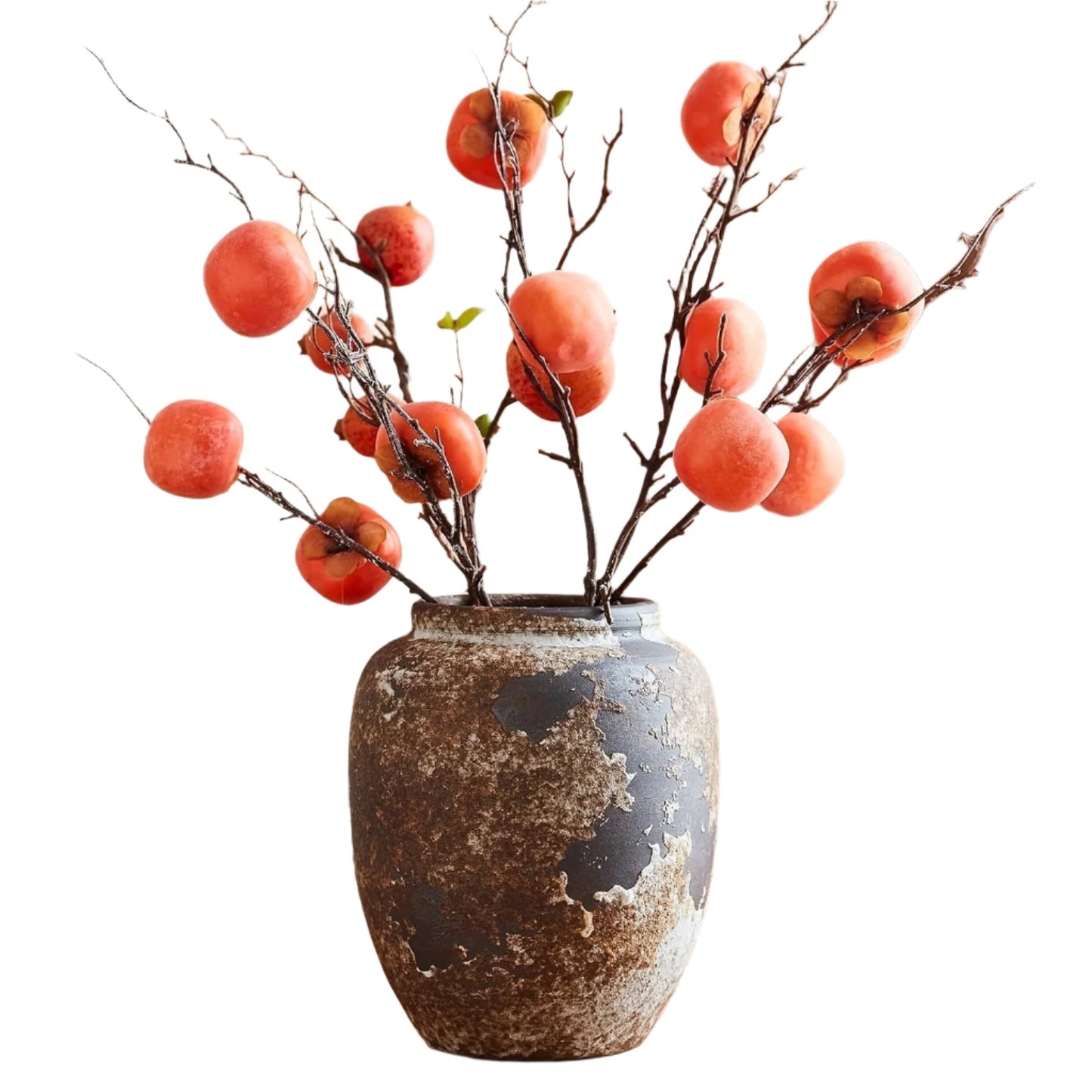 Frendorf | Harvest Bloom Dekorative Vase – Künstlerisches Design mit Texturierter Oberfläche und Fruchtinspirierter Stiele