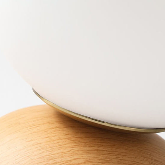 Frendorf | LumaFlair ZenGlow Japanischer Minimalismus LED Deckenleuchte | Holzoptik | Glasdesign | Runde Form | Flush Mount | Stilvolle Beleuchtung
