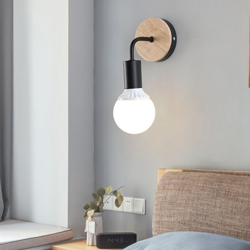 Frendorf | ArcoLune Wandleuchte | Modernes gebogenes Holz-Design | Beleuchtung für Schlafzimmer | Stilvoll & funktional