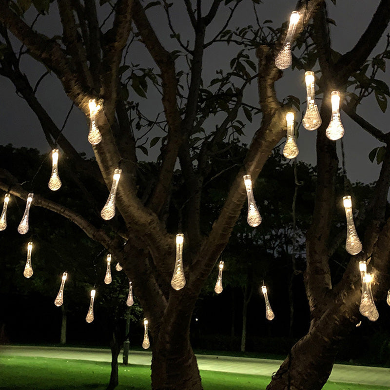 Frendorf | Moderne Art Deco wasserdicht Solar PVC Gummi Acryl Schnee Biene Ball Kristall Ball Tropfen LED Lichterkette Außenbeleuchtung für Garten