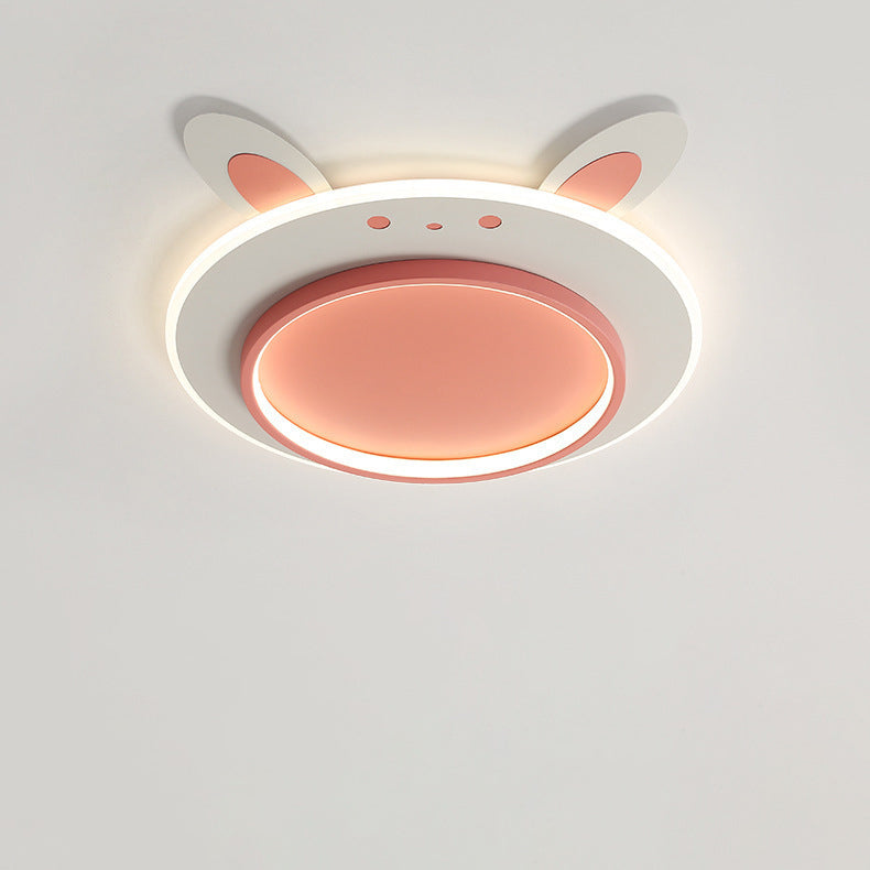 Moderne Einfachheit Kinder Eisen Acryl Kaninchen Runde LED Deckenleuchte Für Schlafzimmer