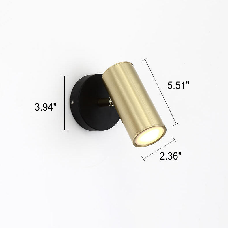Moderne Einfachheit Plattierte Zylindrische Spotlicht 1-Licht Lese Wandleuchte Lampe