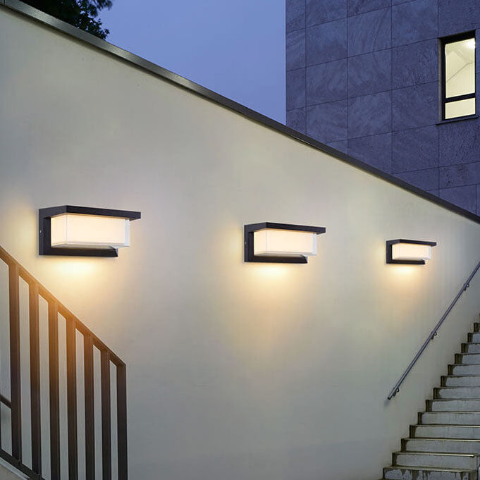 Modern Minimalist Solar Rechteck PC LED Außen Wandleuchte Lampe Für Außenpatio