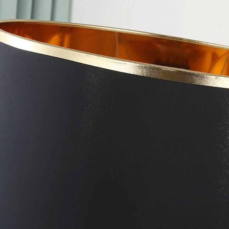 Moderne Übergangs-Zylinder-Eisen-Stoff 1-Lampe Tischlampe für das Wohnzimmer