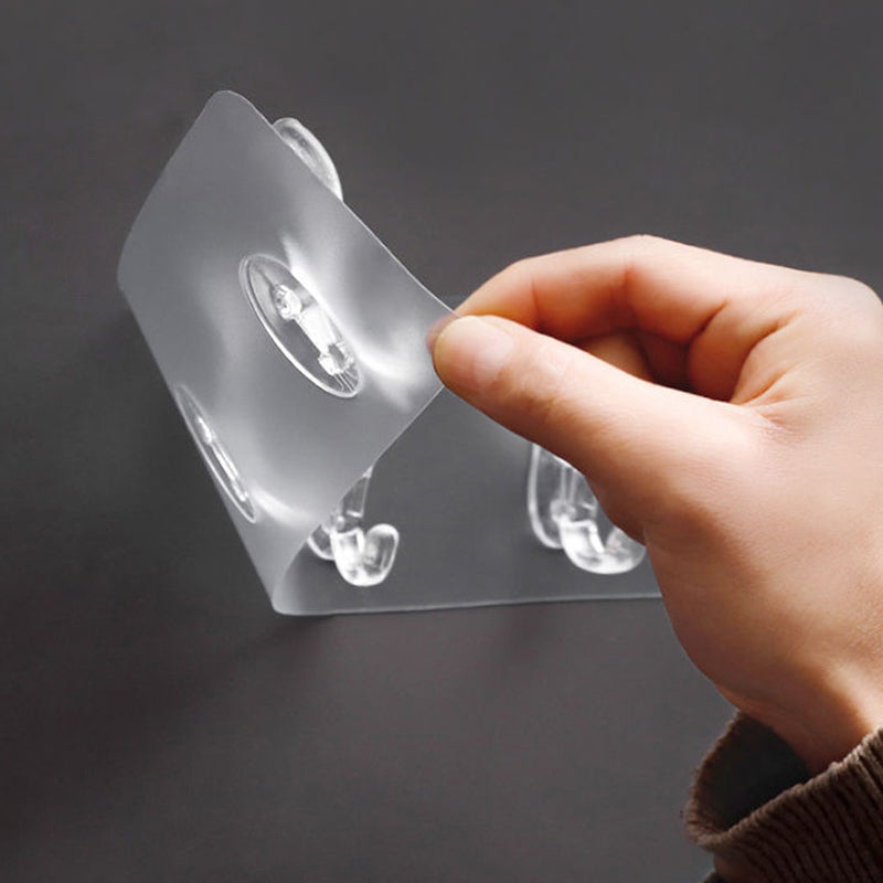 Frendorf | 6 Haken Multifunktionale selbstklebende Haken Keine Bohrung Wand Transparenter Hänger