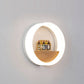 Frendorf | Lumoshelf LED Wandleuchte | Massivholz mit Ablage | Runde Wandlampe | Warm- & Weißlicht