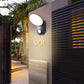 Zeitgenössische industrielle wasserdichte Aluminium-PC runde Schirm-LED-Wandlampe für Garten