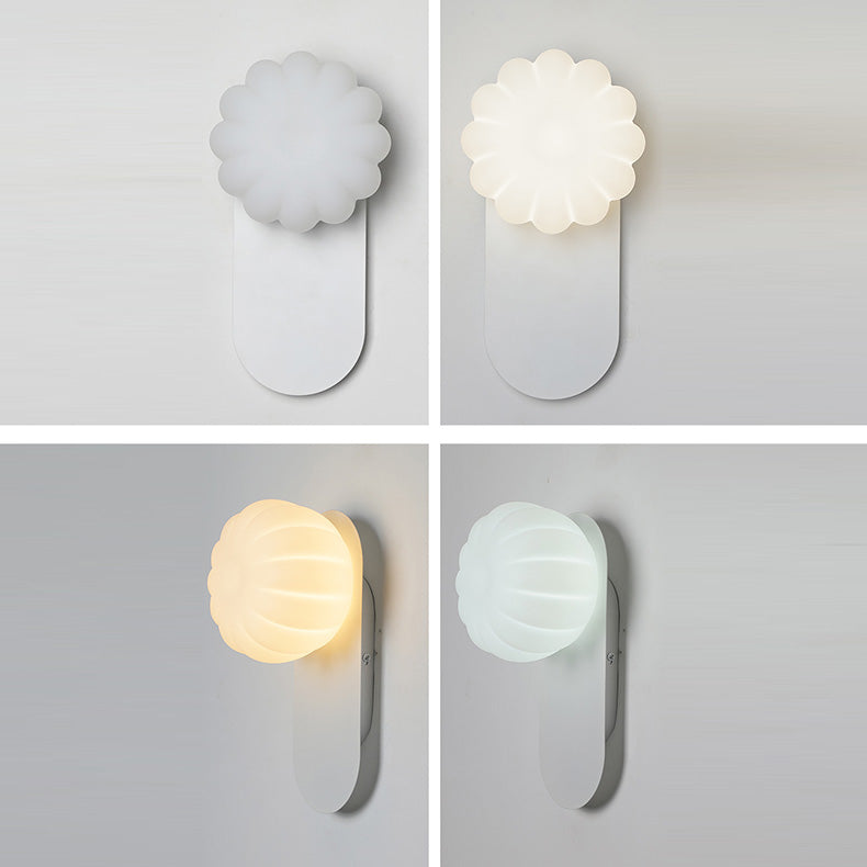 Moderne Einfachheit PE Kürbisform Eisen 1-Licht Wandleuchte Lampe Für Schlafzimmer
