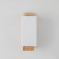 Moderner minimalistischer Massivholz Quadrat Glas Säulen 1-Lampe Wand sconces Leuchte