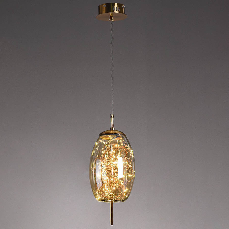 Frendorf | LumoSphere Nordic Pendelleuchte | Zylinder Oval Design | Glas-Lampe | Dimmbares LED Licht | Schlafzimmer & Wohnräume
