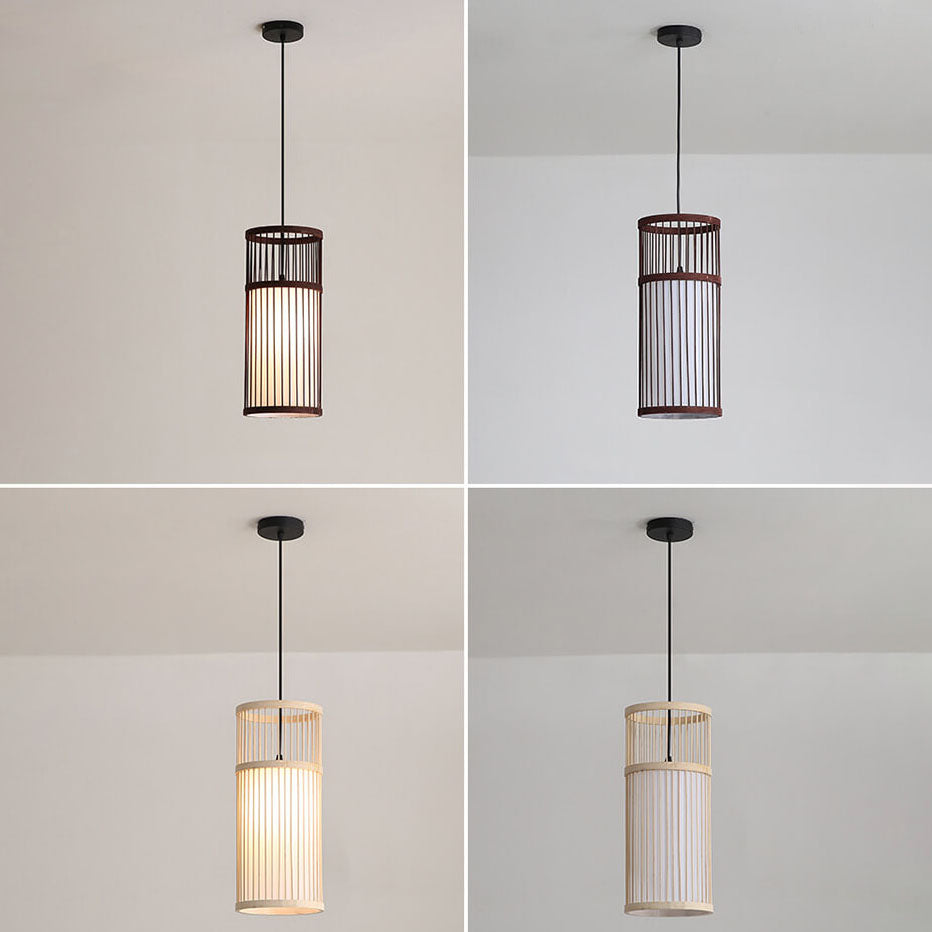 Frendorf | Bambora Zen Pendelleuchte | Handgewebte Bambus-Laterne | Japanisches Design | Natürliche Eleganz