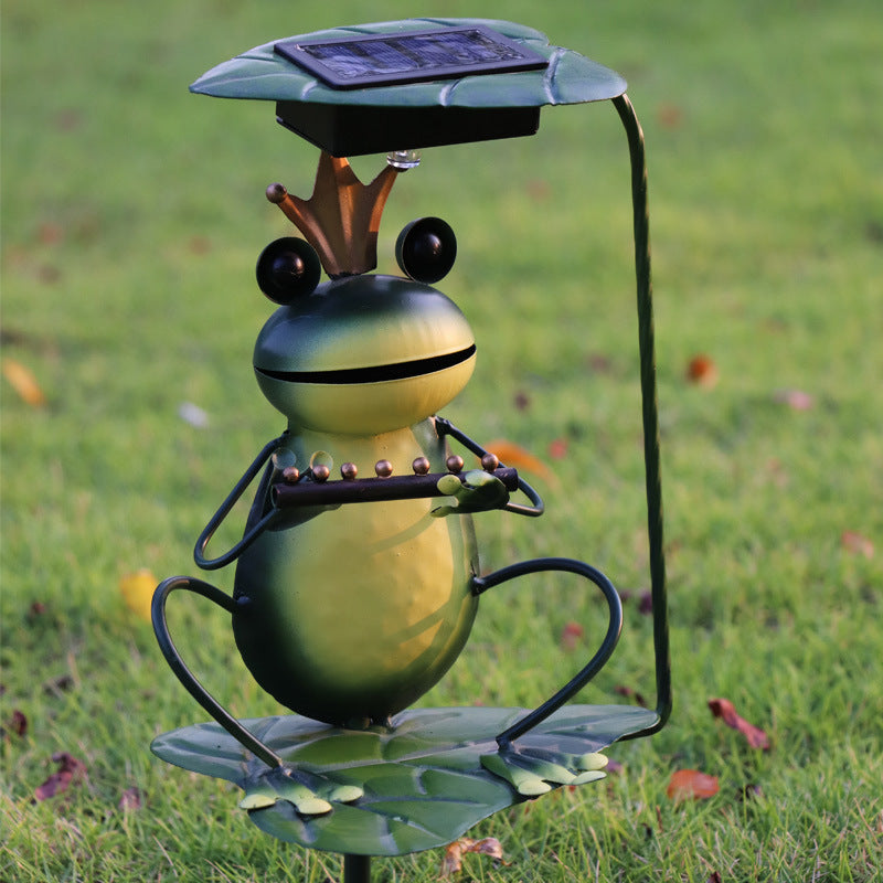 Outdoor Solar Frog Eisen LED Garten Boden Einsetzen Landschaft Licht