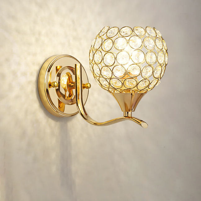 Zeitgenössische kreative Kristallkugel 1- Licht Wandlampe für das Wohnzimmer