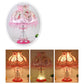 Frendorf | Elarion Glow Tischlampe | Europäisches Design | Stoffschirm & Glasfuß | Dimmbar | Romantische Beleuchtung