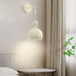 Zeitgenössische skandinavische runde Kürbis Eisen Glas 1-Licht Wandleuchte Lampe für Schlafzimmer