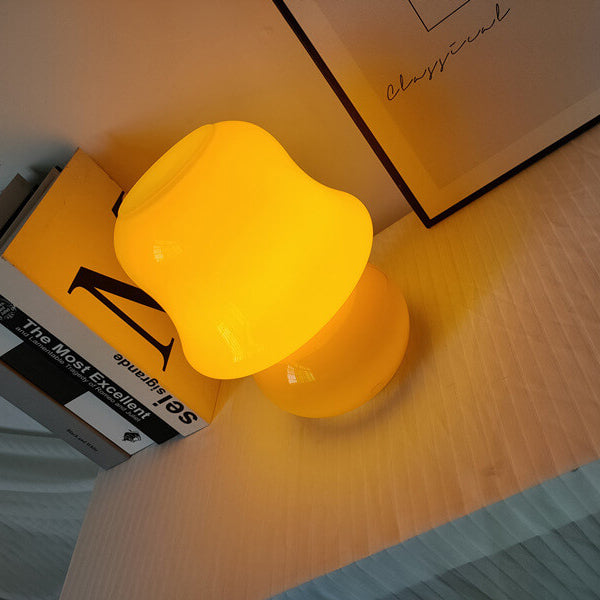 Frendorf | MushLume Glas Tischlampe | Französisches Design | Handgefertigt | Pilzform | Deko & Beleuchtung