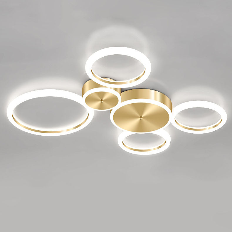 Frendorf | AurumGlow LED Deckenleuchte | Modernes Golden Circle Design | Acryl Flush Mount | Luxus Beleuchtung