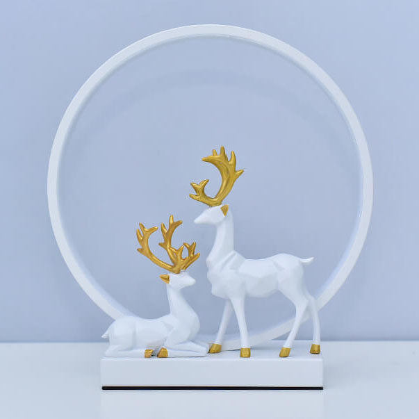 Frendorf | CircleLume USB LED Nachtlicht | Nordic Design | Tischlampe mit Hirschfigur | Warmweißes Licht & Dimmbar