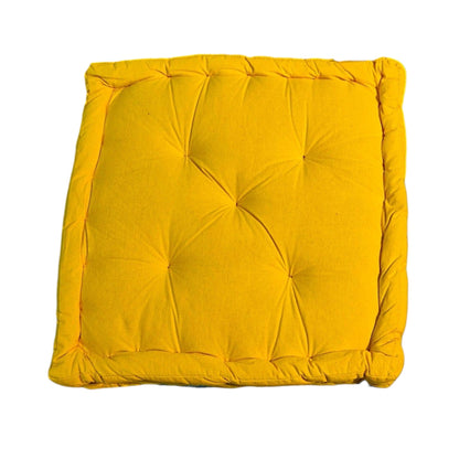 Frendorf | Plüsch rechteckiges Bodenkissen 45x45x10cm - Weiches Baumwolle Aqua Grau Kissen für komfortables Sitzen und Dekor