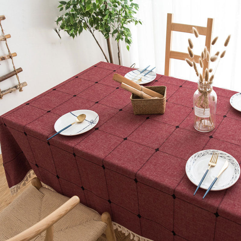 Wasserdicht Ölbeständig Rechteckige Tischdecke Baumwolle Leinen Faltenresistente Tischdecke für Küche Esszimmer Buffet Party