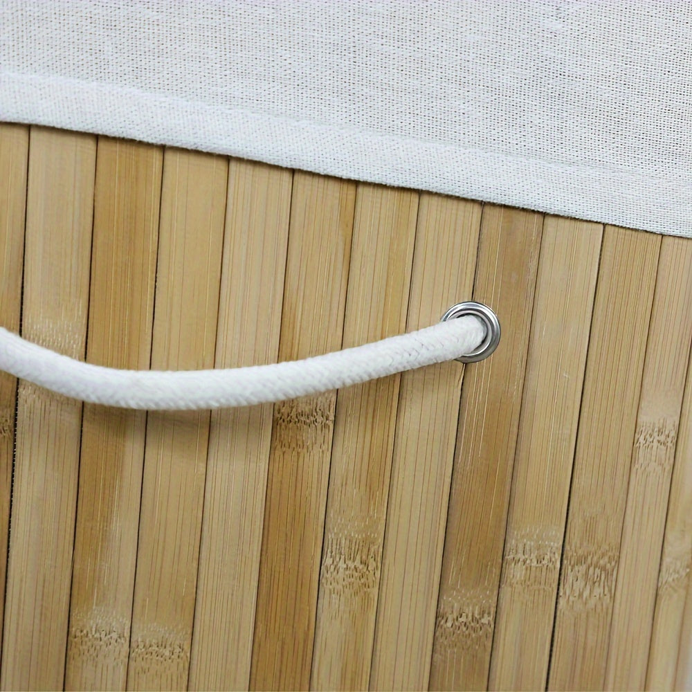 Frendorf | Bambus Wäschekorb mit Deckel und Griffen – Natürlich und platzsparend aufbewahren