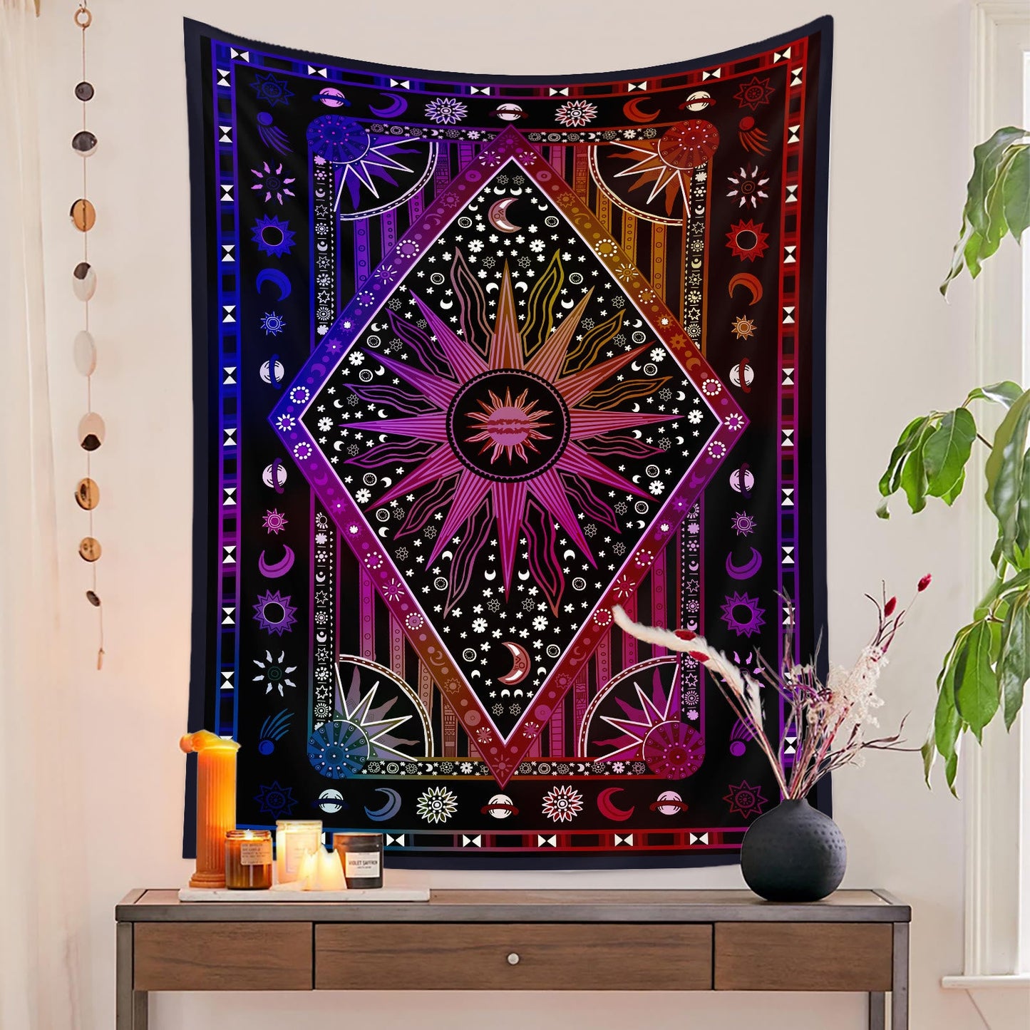 Frendorf Sun Rays Moon Bohemia Wandteppich