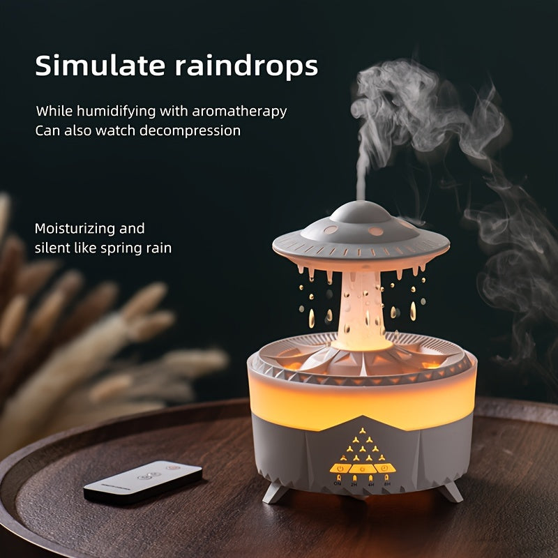 Entspannender Regenstropfen Aromatherapie Ätherisches Öl Diffusor - LED Licht & Luftbefeuchter