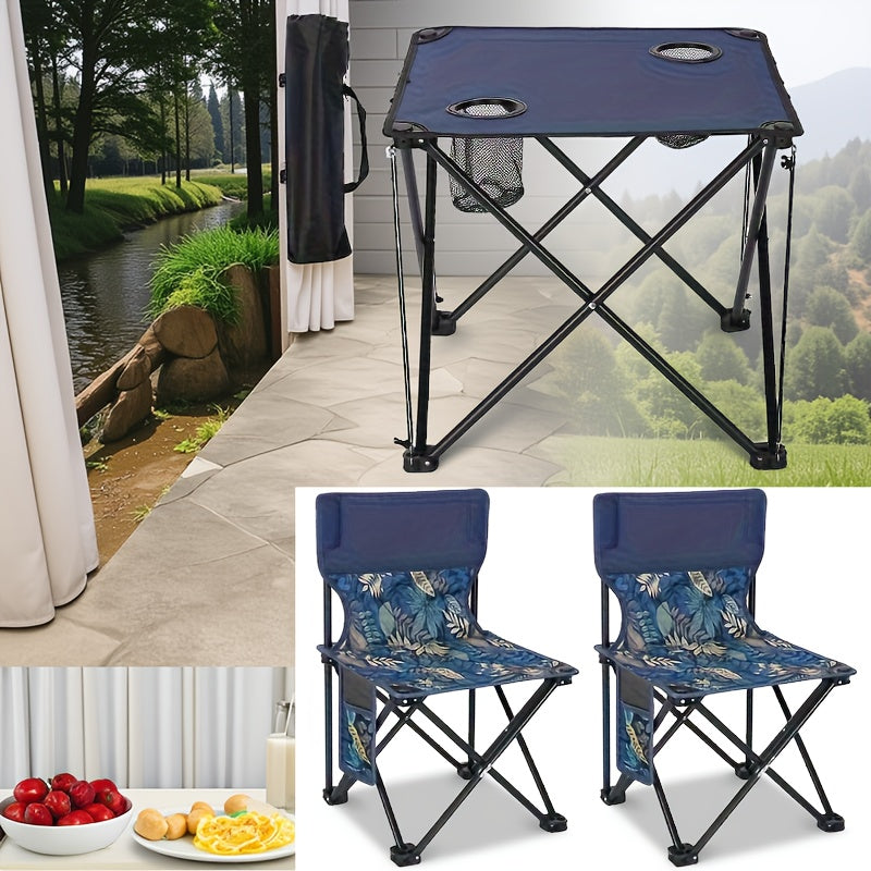 Frendorf | Faltbares Garten-Set mit Tisch und Stühlen – Tragbar für Camping und Grillen
