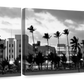 Frendorf | Gebäude bei Dämmerung beleuchtet in Ocean Drive Wandkunst