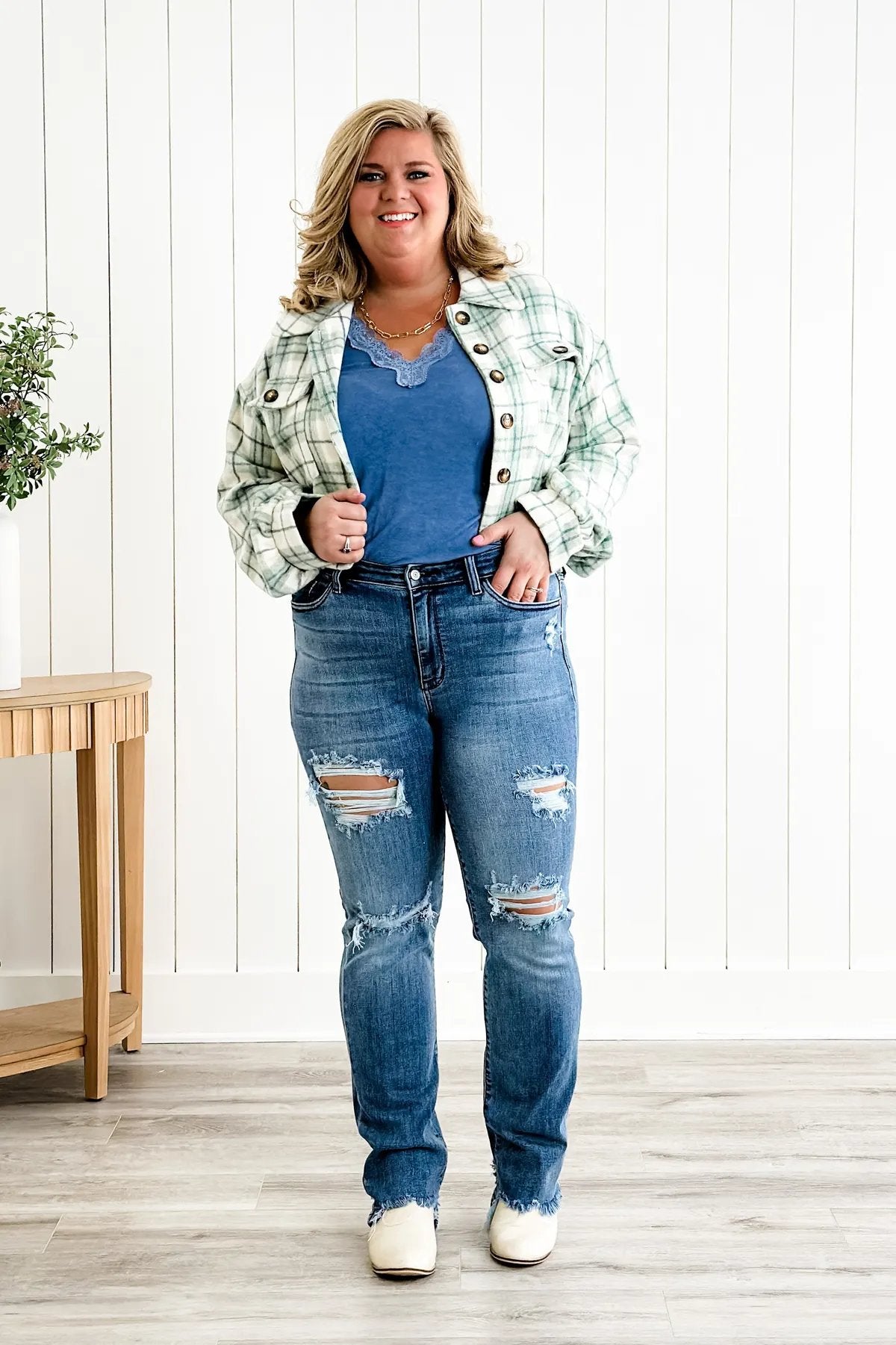 Frendorf | Zerrissene Jeans mit Distressed-Effekt und Bauchkontrolle