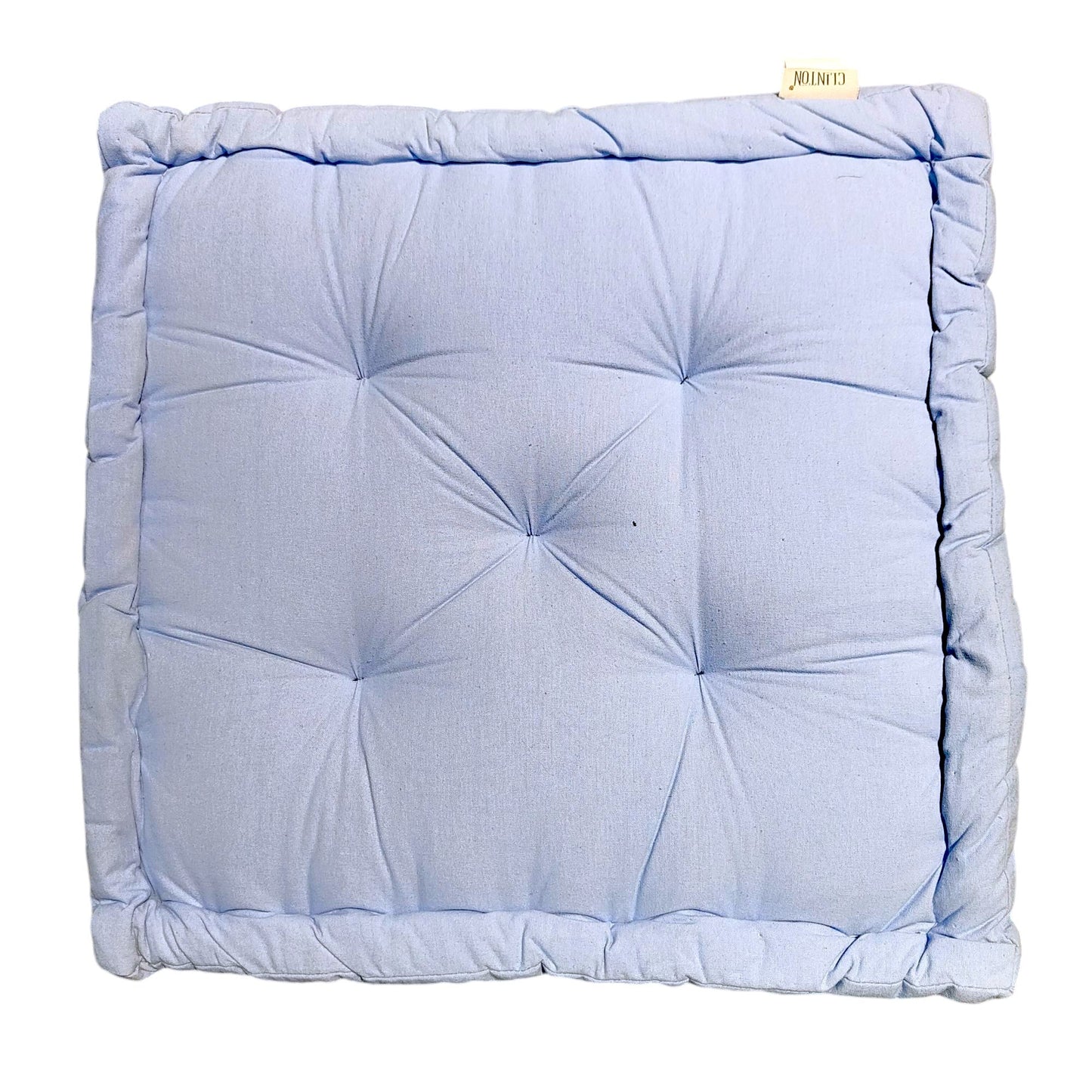 Frendorf | Plüsch rechteckiges Bodenkissen 45x45x10cm - Weiches Baumwolle Aqua Grau Kissen für komfortables Sitzen und Dekor