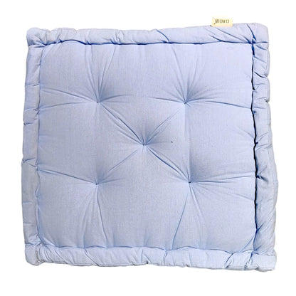 Frendorf | Plüsch rechteckiges Bodenkissen 45x45x10cm - Weiches Baumwolle Aqua Grau Kissen für komfortables Sitzen und Dekor