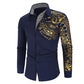 Frendorf | Luxus Gold Schwarz Hemd Männer Neu Slim Fit Langarm