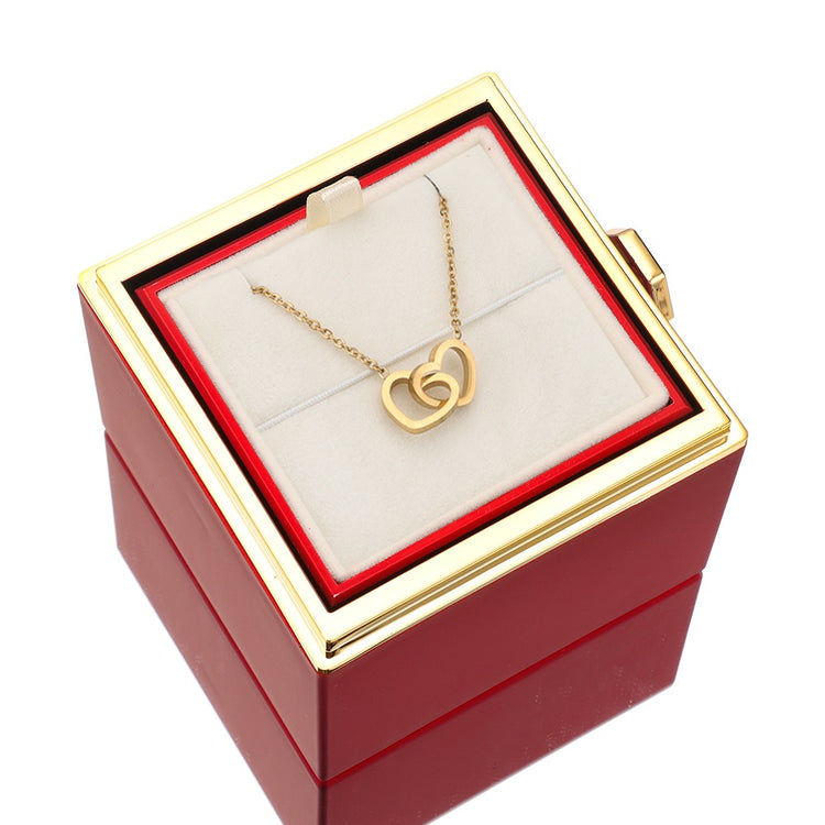Frendorf | [Ideales Geschenk] Ewige Rosenbox - Mit gravierter Halskette & künstlicher Rose