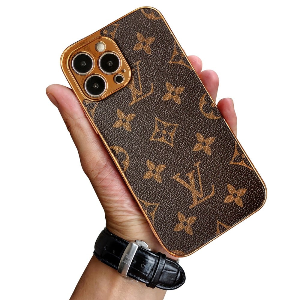 Frendorf | SOFT LUXURY LV IPHONE HÜLLE MIT GOLDENEM RAND