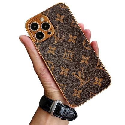 Frendorf | SOFT LUXURY LV IPHONE HÜLLE MIT GOLDENEM RAND